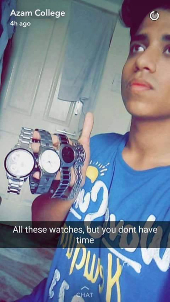 All these watches, but you don't have time.